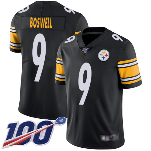 Men Pittsburgh Steelers Football #9 Limited Black Chris Boswell Home 100th Season Vapor Untouchable Nike NFL Jersey